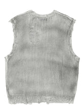 Men's Distressed Hem Knit Sweater Vest