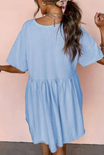 Round Neck Half Sleeve Mini Tee Dress Casual Dresses