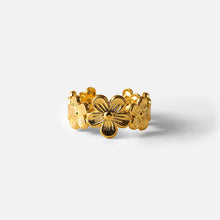 18K Gold-Plated Flower Cluster Ring