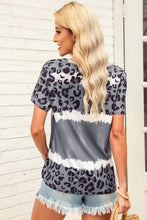 Leopard V-Neck Tee Shirt Woman T Shirts