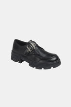 Forever Link Buckled Platform Lug Sole Loafers Charcoal