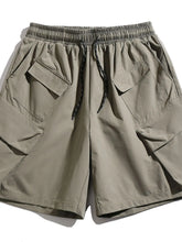 Men's Plus Size Drawstring Shorts with Pockets Mocha
