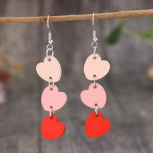 Heart Wood Dangle Earrings Blush Pink One Size