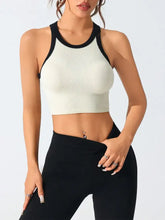 Contrast Trim Round Neck Active Tank Woman Activewear