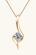 1 Carat Moissanite 925 Sterling Silver Necklace Gold One Size