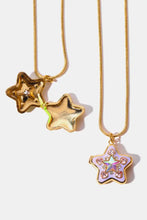 Rhinestone Decor Star Box Pendant Necklace Lavender One Size Necklaces
