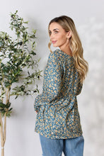 Heimish Full Size Floral Half Button Long Sleeve Blouse Woman Blouses