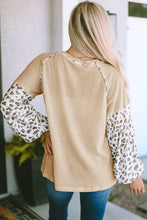 Waffle-Knit Balloon Sleeve Blouse Woman Blouses