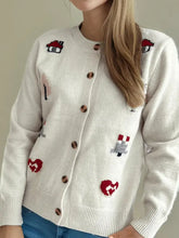 Button Up Round Neck Long Sleeve Cardigan Woman Outerwear