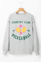 Pickleball Round Neck Dropped Shoulder Sweatshirt Woman Sweatshirts