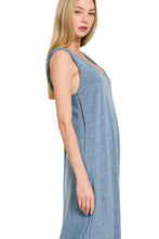 Zenana French Terry Twisted Strap Midi Dress Casual Dresses