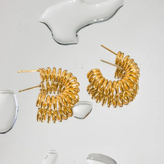 18K Gold-Plated Stainless Steel C-Hoop Earrings Gold One Size
