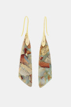 Handmade Natural Stone Dangle Earrings Gold One Size