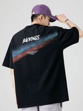 Men's Full Size Round Neck Half Sleeve T-Shirt Plus Size Black