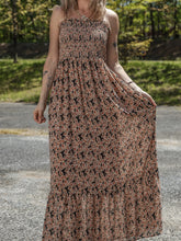 Printed Smocked Bodice Maxi Dress