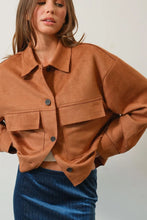 HYFVE Suede Button Down Cropped Jacket Camel