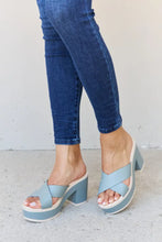Weeboo Cherish The Moments Contrast Platform Sandals in Misty Blue Woman Slippers