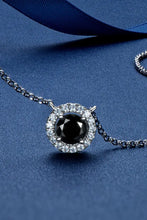 Two-Tone 1 Carat Moissanite Round Pendant Necklace Black One Size Necklaces