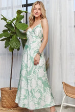 ADORA Print Spaghetti Strap Maxi Dress LT GREEN Casual Dresses