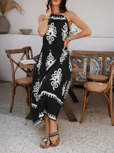 Devine Grecian Neck Printed Maxi Dress
