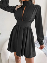 Cutout Turtleneck A-Line Mini Dress Cocktail Dress