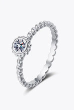 Moissanite Rhodium-Plated Ring Rings