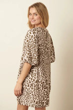 Mittoshop Animal Print Puff Sleeve Mini Dress Casual Dresses