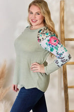 Hailey & Co Full Size Printed Round Neck Blouse Woman Blouses