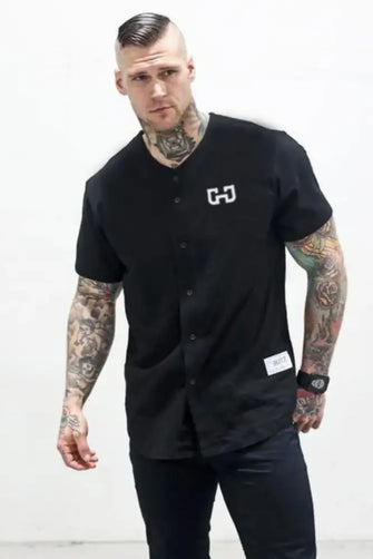 Men's Plus Size Button Down Short Sleeve Top Black Mens Tops