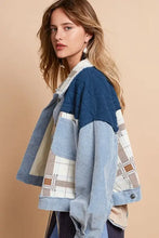 POL Corduroy Jacquard Patchwork Button Up Jacket Woman Outerwear