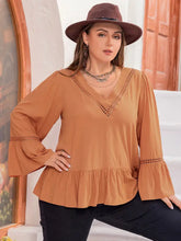 Plus Size V-Neck Peplum Blouse Woman Blouses