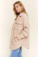 And The Why Teddy Sherpa Button Down Curved Hem Shacket Woman Outerwear
