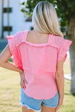 Square Neck Exposed Seams Blouse Woman Blouses