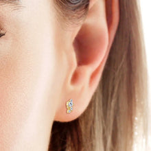 925 Sterling Silver Moissanite Stud Earrings Gold One Size