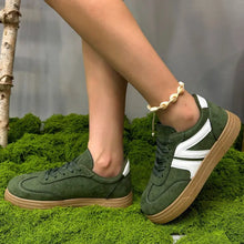 Lace Up Round Toe Contrast Sneakers Woman Sneakers