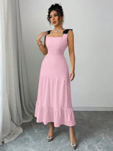 Square Neck Wide Strap Dress Casual Dresses