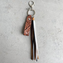 Genuine Leather Tassel Keychain Brown One Size Key Chain