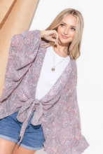And The Why Sheer Front Tie Knot Oversized Kimono Wrap Cover Up Woman Outerwear