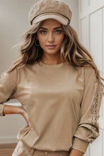 Lace Detail Round Neck Long Sleeve T-Shirt