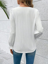 V-Neck Lace Detail Flounce Sleeve Blouse Woman Blouses