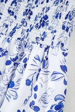 Smocked Printed Square Neck Puff Sleeve Dress Woman Casual Dress