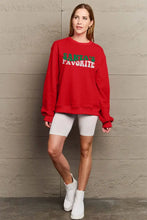 Simply Love Full Size SANTA'S FAVORITE Round Neck Sweatshirt Woman Sweatshirts