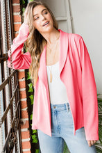 Heimish Open Front Long Sleeve Blazer NEONPINK