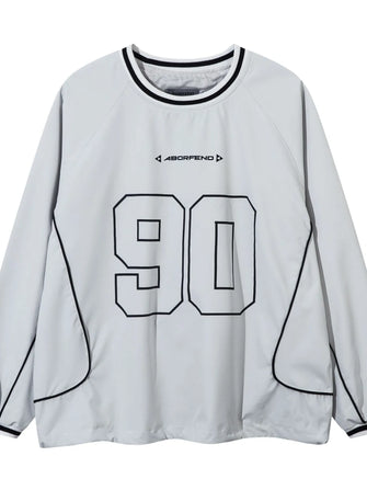 Men's Number 90 Oversized Sweatshirt Light Gray