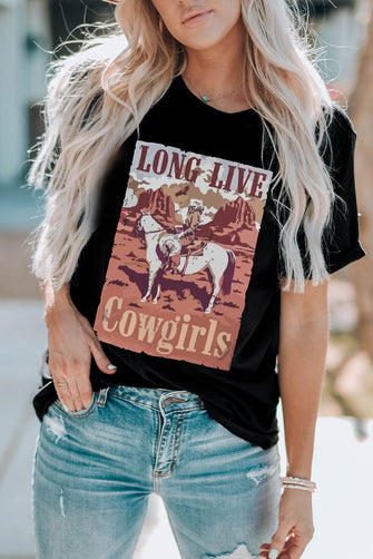 LONG LIVE COWGIRLS Graphic Tee Black