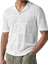 Men's Button Down Checkered Eyelet Shirt