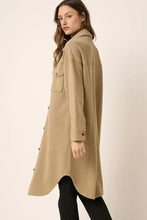 Mittoshop Acid Wash French Terry Longline Shacket Woman Outerwear