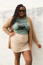 Simply Love Full Size TWENTY TWENTY FOUR HAPPY NEW YEAR Short Sleeve T-Shirt Sage
