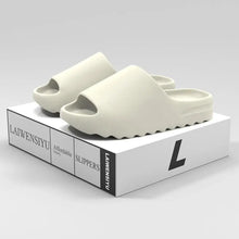 Open Toe Platform Slippers Cream Woman Slippers