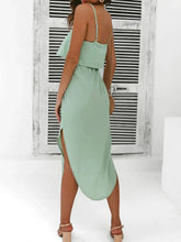 Tied Side Slit Midi Cami Dress Casual Dresses
